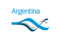 Nombre de Argentina con dos cintas azules por debajo